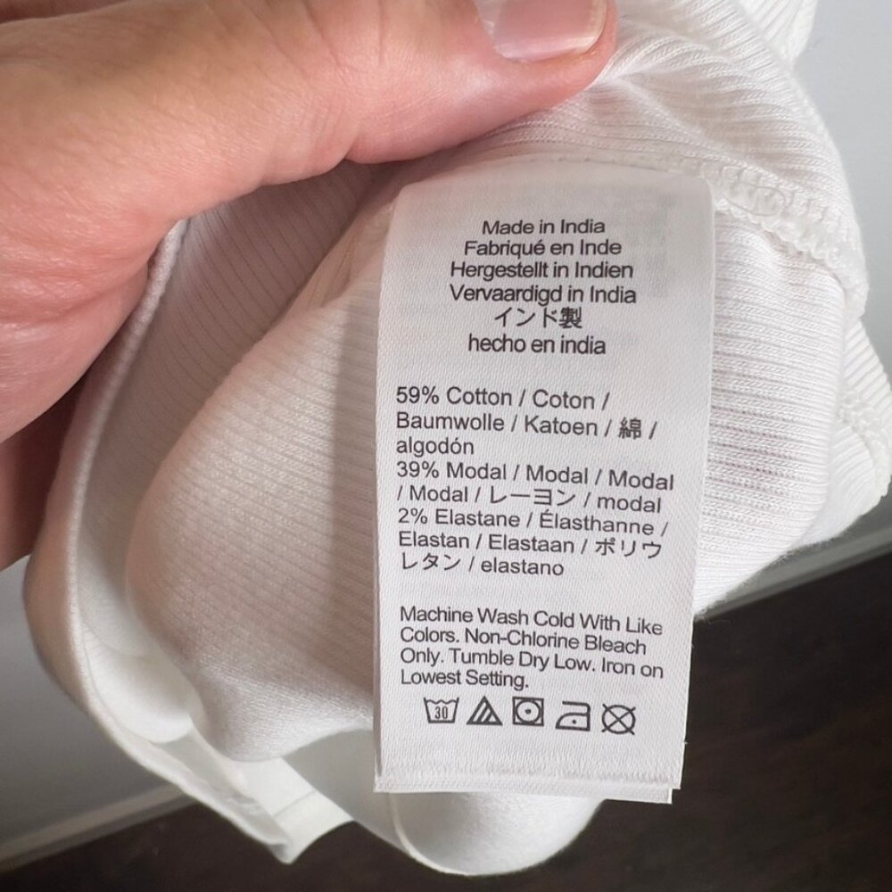 J.Crew Womens Fine Rib Racerback Tank Top White Size XL CA388 - Picture 4 of 5